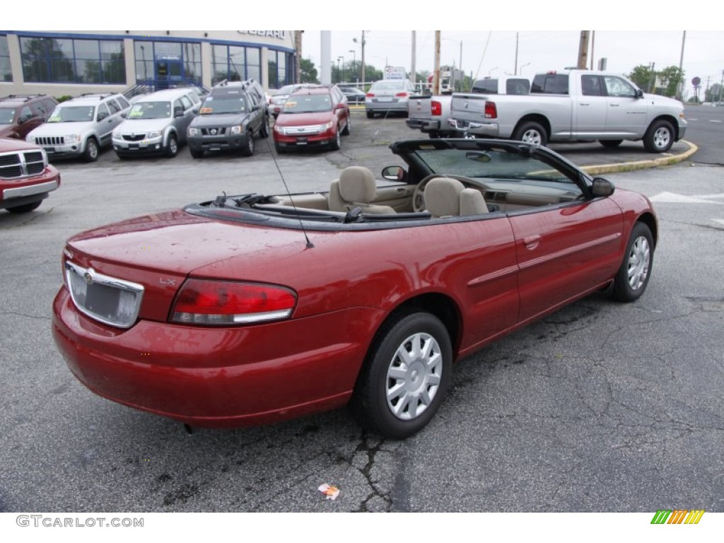 2003 Sebring LX Convertible - Inferno Red Tinted Pearl / Sandstone photo #6