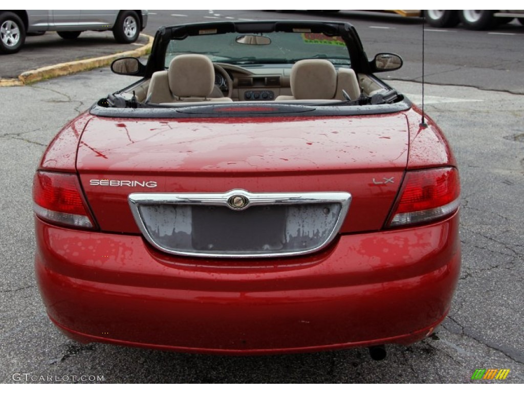 2003 Sebring LX Convertible - Inferno Red Tinted Pearl / Sandstone photo #7