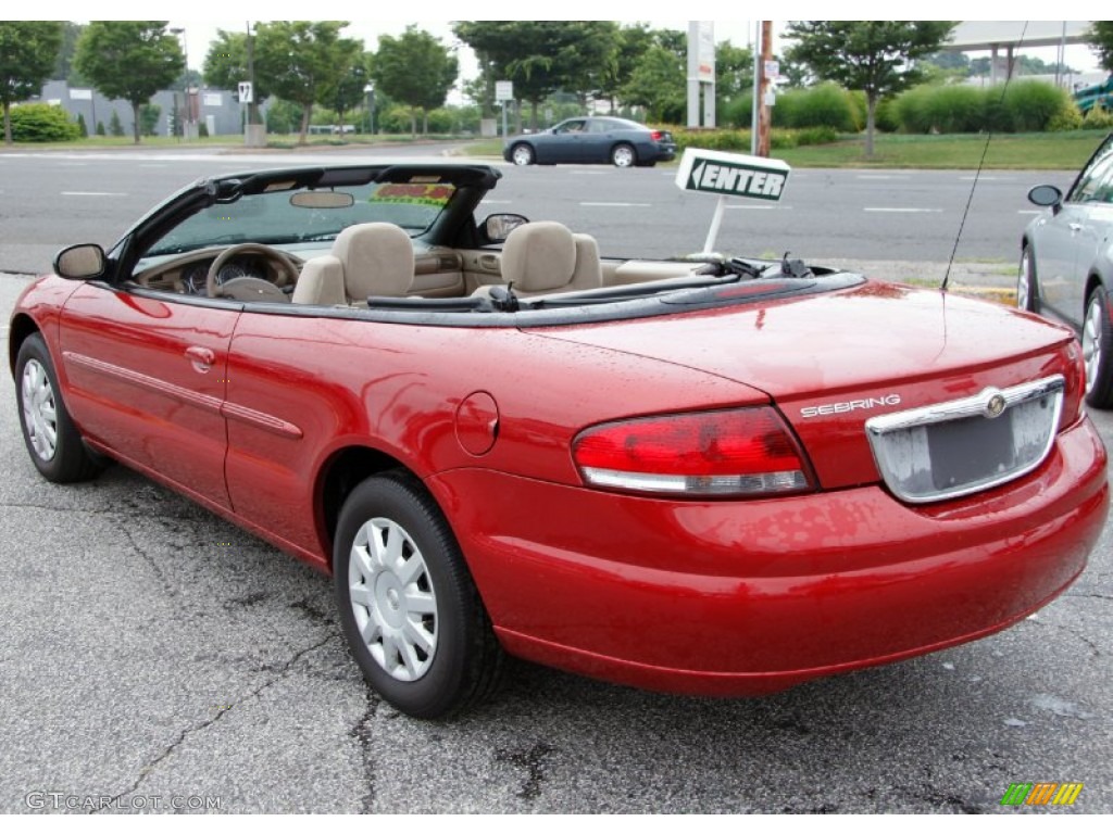 2003 Sebring LX Convertible - Inferno Red Tinted Pearl / Sandstone photo #9
