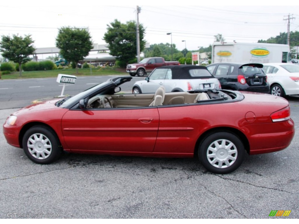 Inferno Red Tinted Pearl 2003 Chrysler Sebring LX Convertible Exterior Photo #51491992