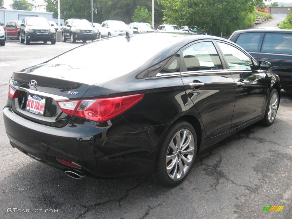 2011 Sonata SE 2.0T - Midnight Black / Black photo #6