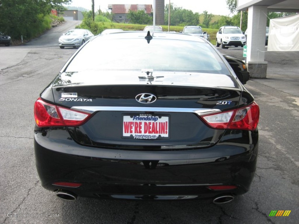 2011 Sonata SE 2.0T - Midnight Black / Black photo #7