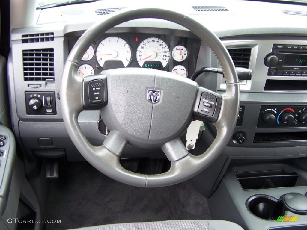2007 Dodge Ram 2500 SLT Quad Cab 4x4 Medium Slate Gray Steering Wheel Photo #51493000