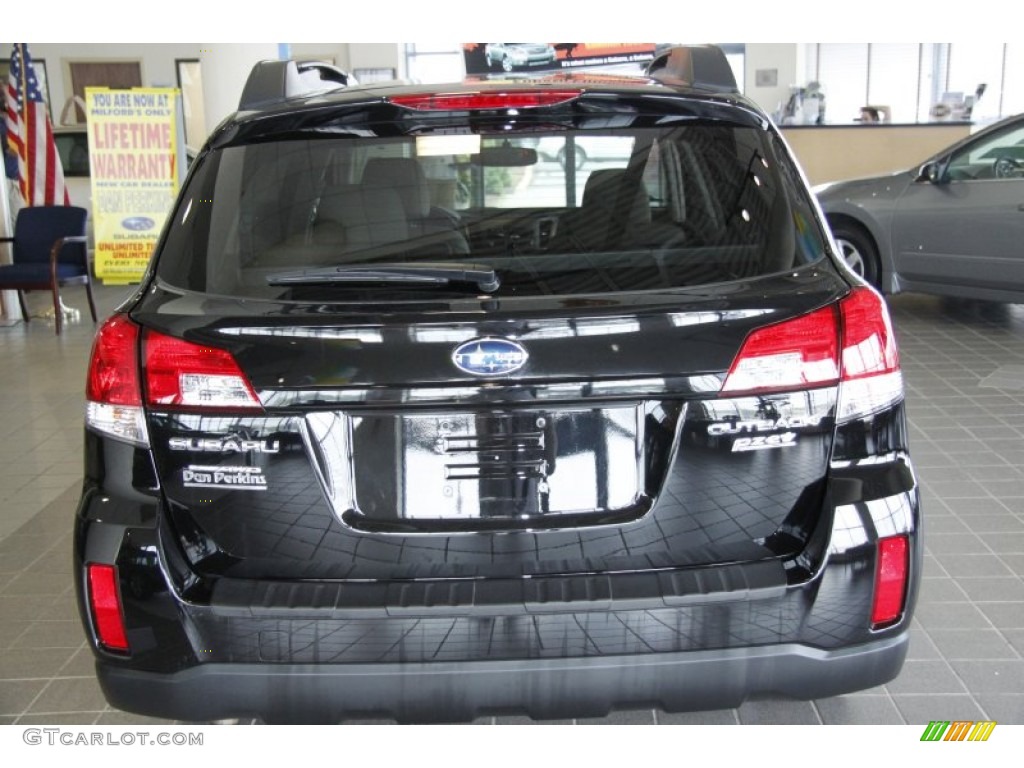 2011 Outback 2.5i Premium Wagon - Crystal Black Silica / Warm Ivory photo #7