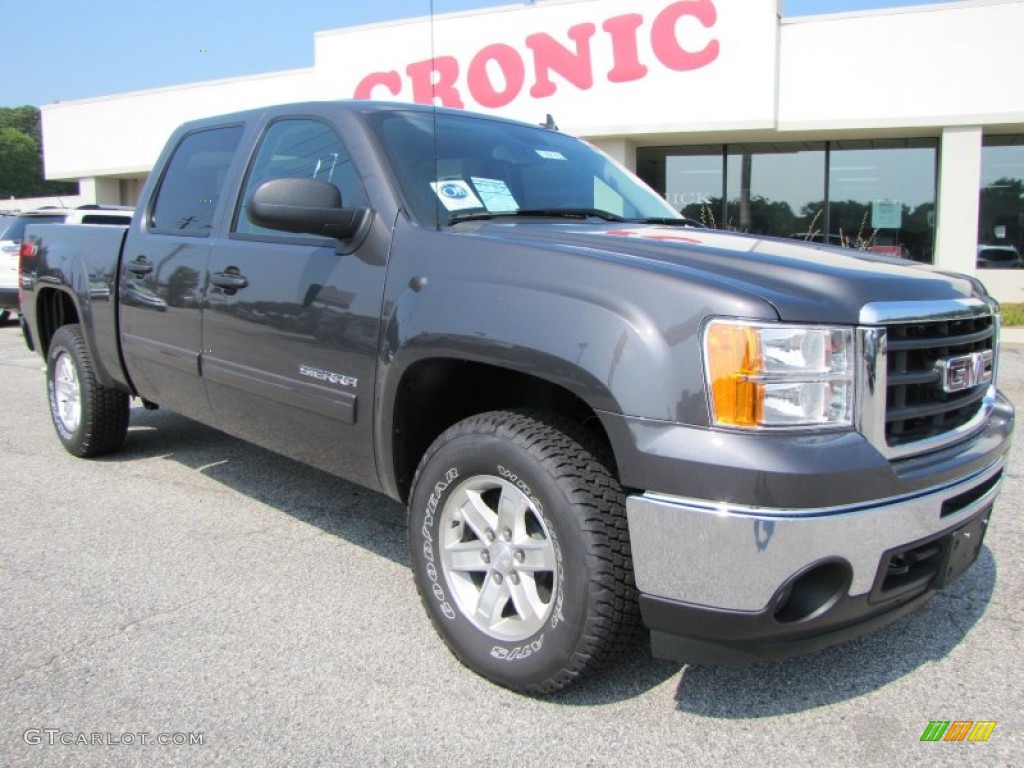 2011 Sierra 1500 SLE Crew Cab - Storm Gray Metallic / Ebony photo #1