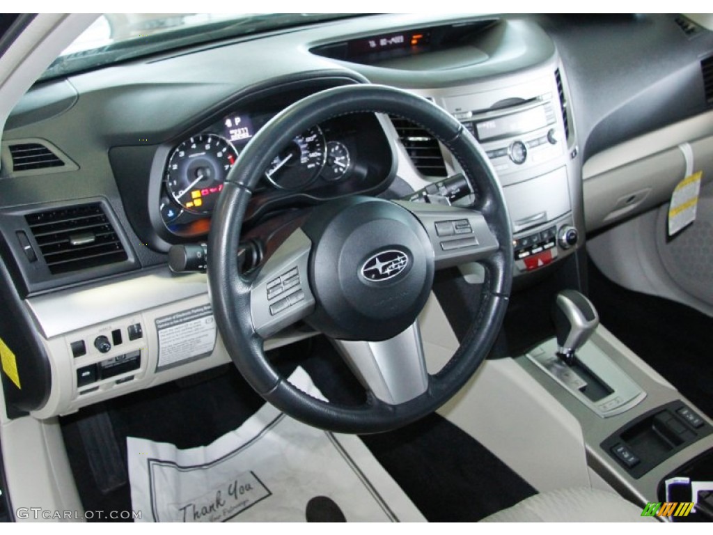 2011 Outback 2.5i Premium Wagon - Crystal Black Silica / Warm Ivory photo #12