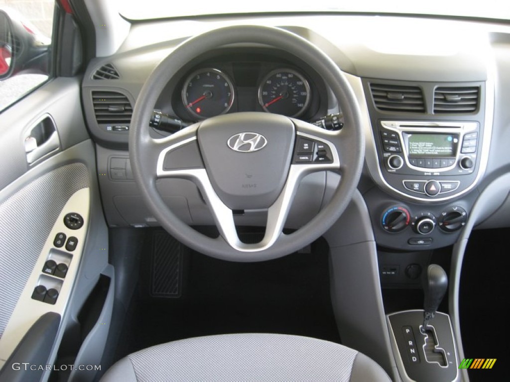 2012 Hyundai Accent GS 5 Door Gray Dashboard Photo #51495610