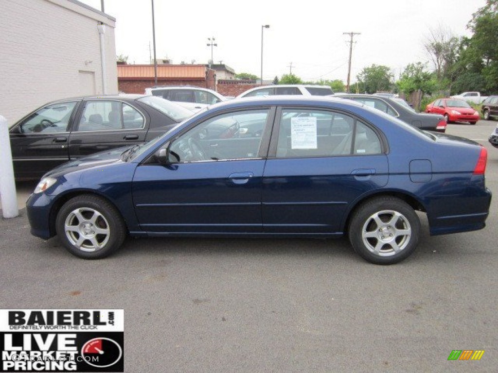 2004 Civic LX Sedan - Eternal Blue Pearl / Gray photo #2