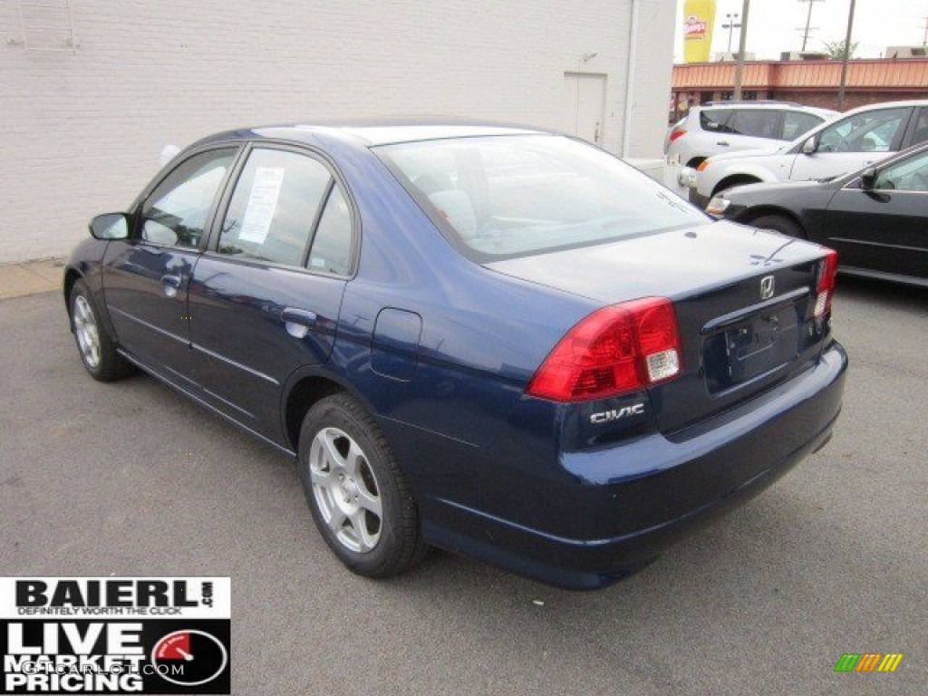 2004 Civic LX Sedan - Eternal Blue Pearl / Gray photo #3