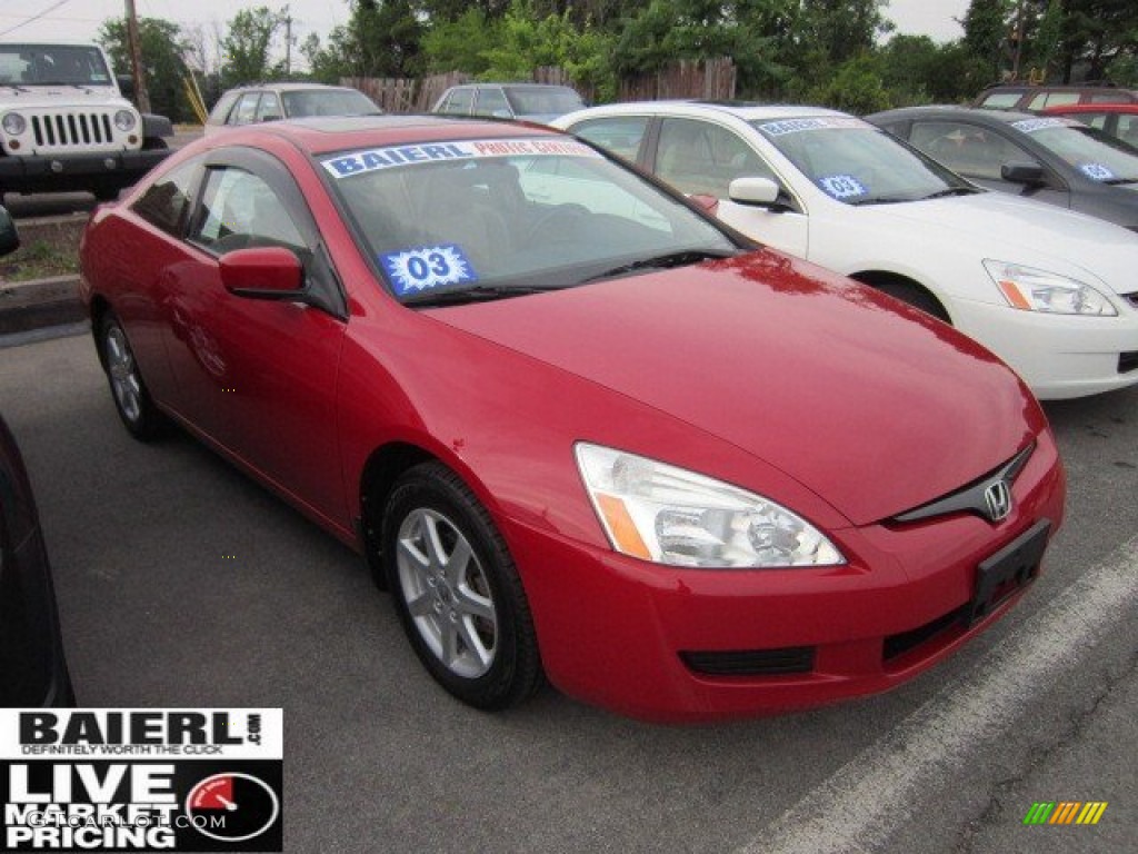 2003 Accord EX V6 Coupe - San Marino Red / Ivory photo #1