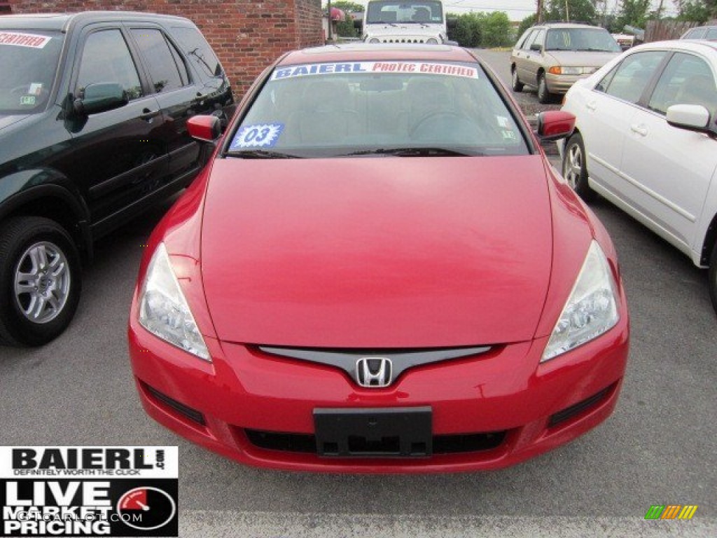 2003 Accord EX V6 Coupe - San Marino Red / Ivory photo #2