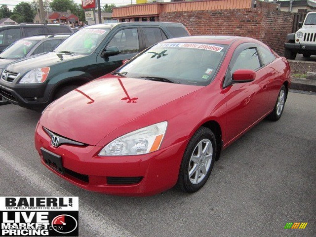 2003 Accord EX V6 Coupe - San Marino Red / Ivory photo #3