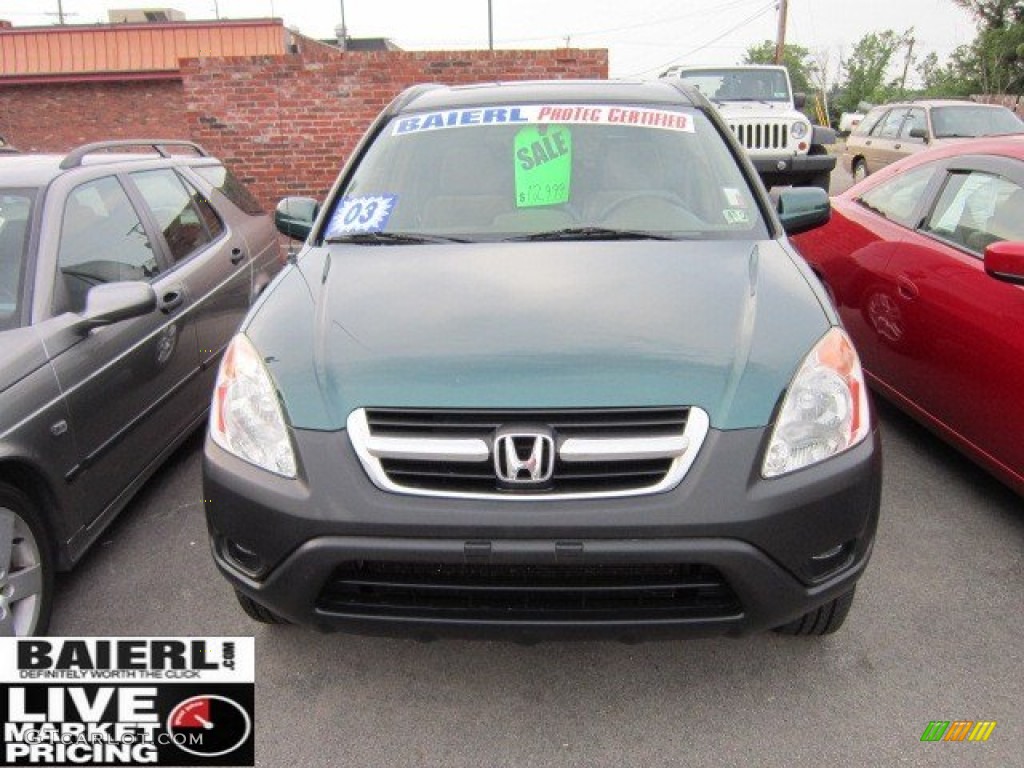 2003 CR-V EX 4WD - Clover Green Pearl / Saddle photo #2