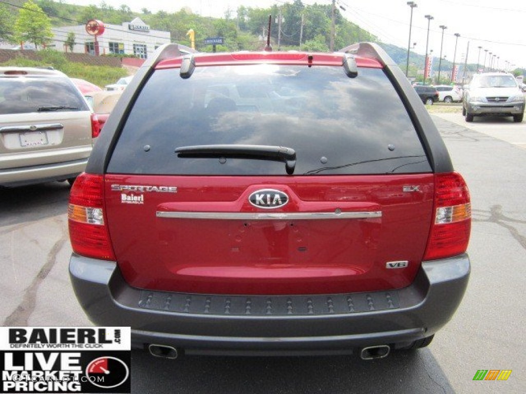 2007 Sportage EX V6 4WD - Volcanic Red / Beige photo #4