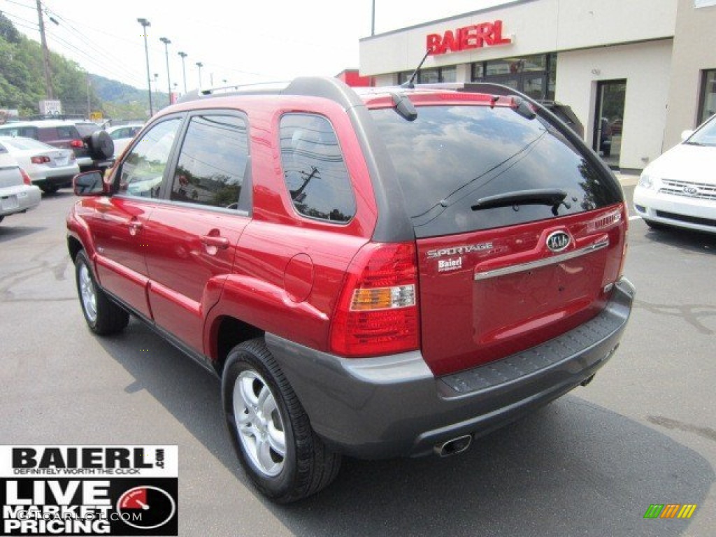 2007 Sportage EX V6 4WD - Volcanic Red / Beige photo #5