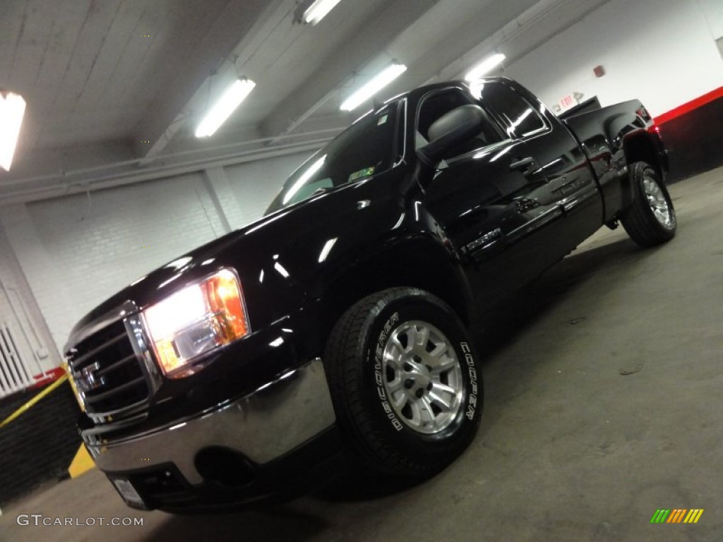 2008 Sierra 1500 SLE Extended Cab 4x4 - Onyx Black / Ebony photo #1