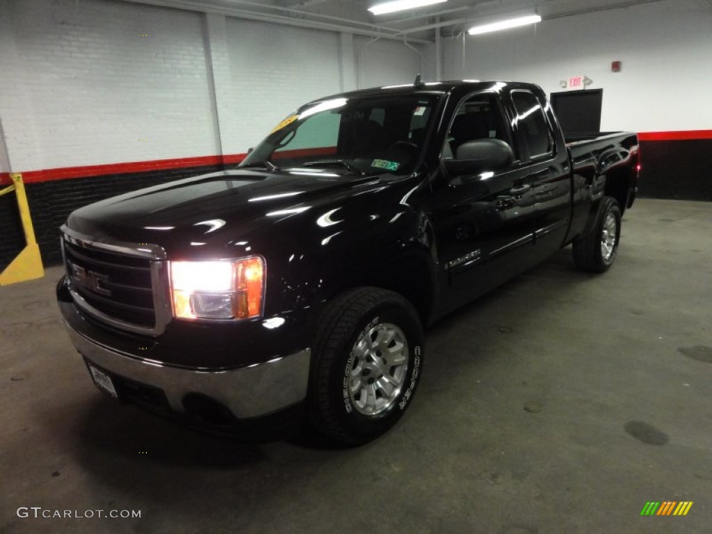 2008 Sierra 1500 SLE Extended Cab 4x4 - Onyx Black / Ebony photo #2