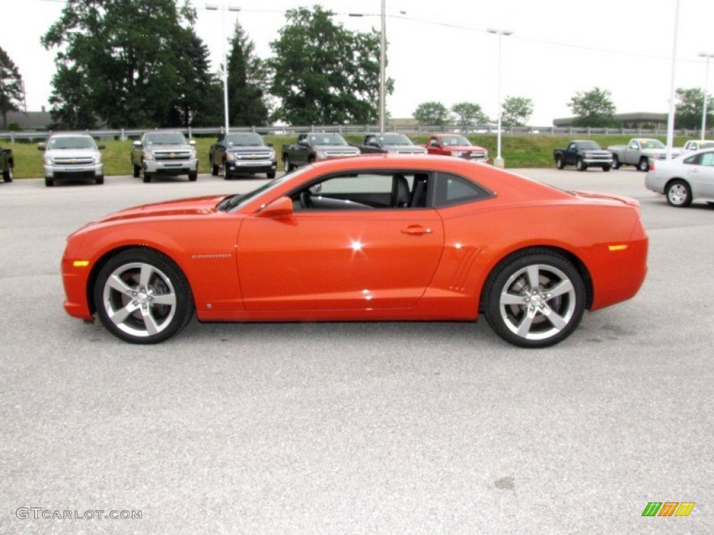 2010 Camaro SS Coupe - Inferno Orange Metallic / Black photo #51