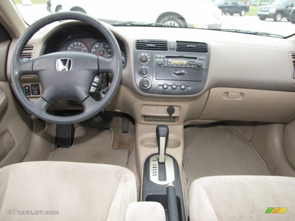2001 Honda Civic EX Sedan Beige Dashboard Photo #51502276