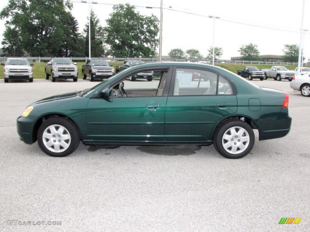 2001 Civic EX Sedan - Clover Green / Beige photo #11