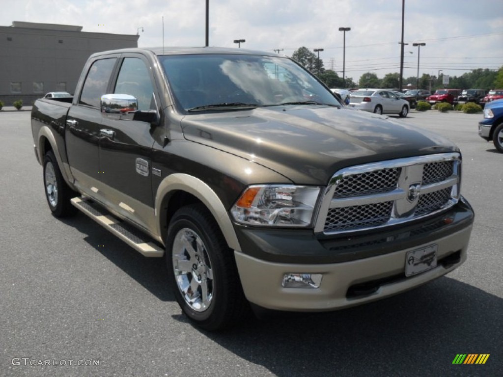 2011 Ram 1500 Laramie Longhorn Crew Cab 4x4 - Sagebrush Pearl / Dark Slate Gray/Russet Brown photo #5