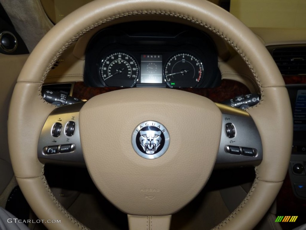 2010 Jaguar XK XK Convertible Caramel Steering Wheel Photo #51504427