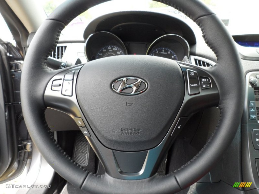 2011 Hyundai Genesis Coupe 3.8 Grand Touring Black Leather Steering Wheel Photo #51508399