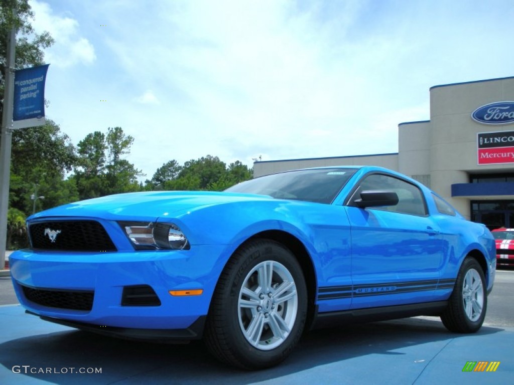 2012 Mustang V6 Coupe - Grabber Blue / Charcoal Black photo #1