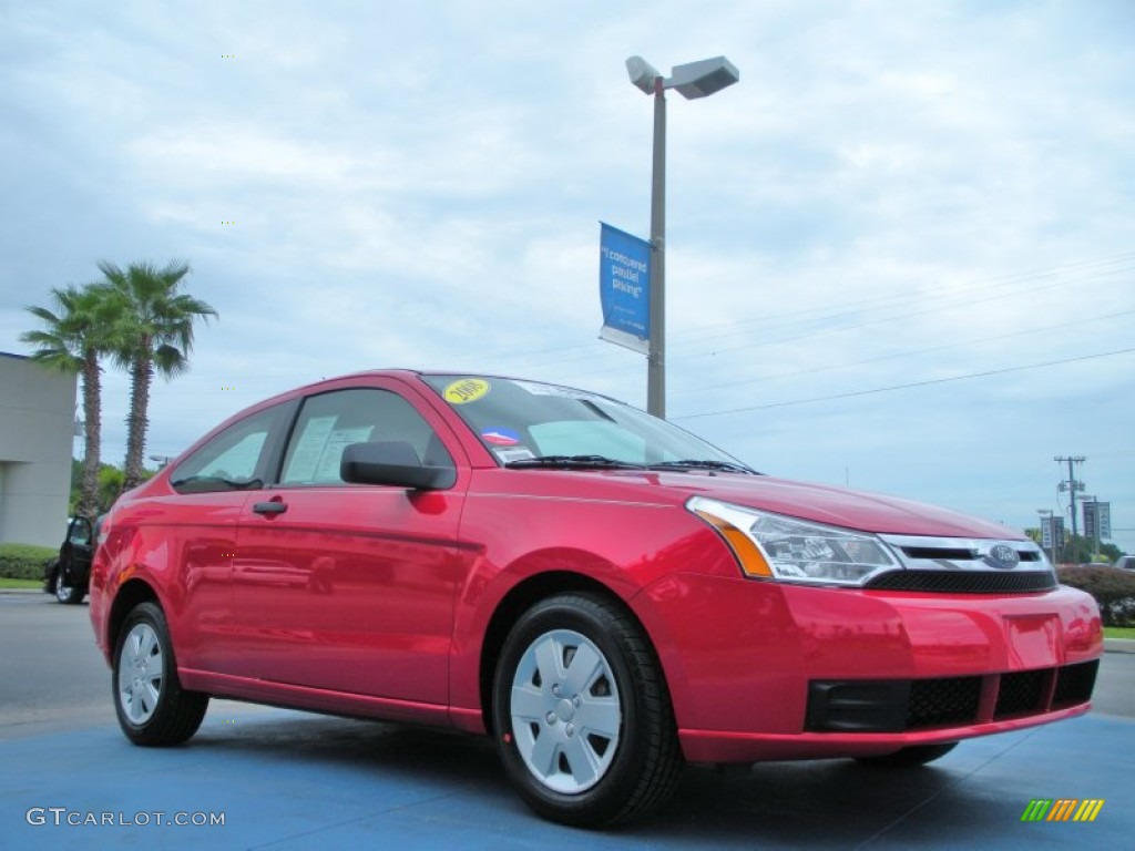 2008 Focus S Coupe - Vermillion Red / Medium Stone photo #7