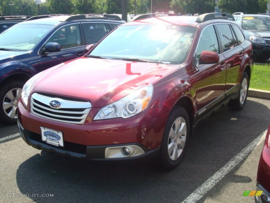 2011 Outback 2.5i Premium Wagon - Ruby Red Pearl / Warm Ivory photo #1
