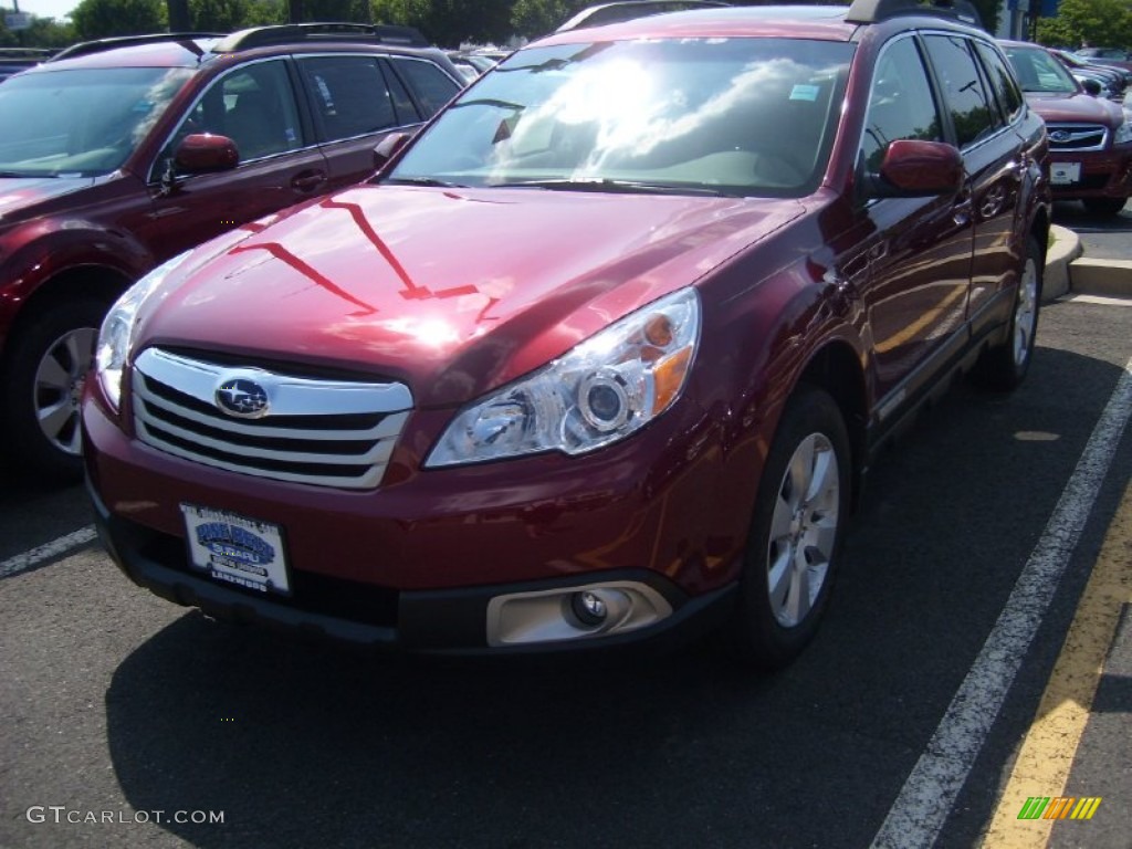 2011 Outback 2.5i Premium Wagon - Ruby Red Pearl / Warm Ivory photo #1