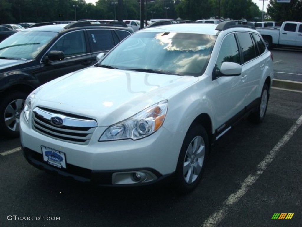 2011 Outback 2.5i Premium Wagon - Satin White Pearl / Warm Ivory photo #1