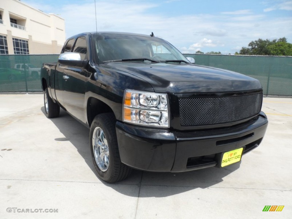 2009 Silverado 1500 LT Extended Cab - Black / Light Titanium photo #1