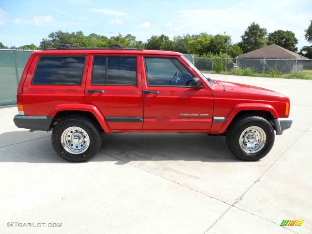 2000 Cherokee Sport - Flame Red / Agate Black photo #2