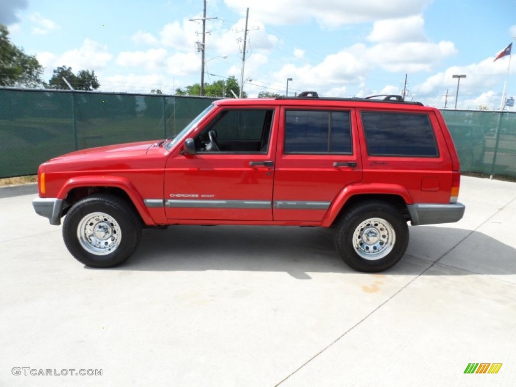 2000 Cherokee Sport - Flame Red / Agate Black photo #6