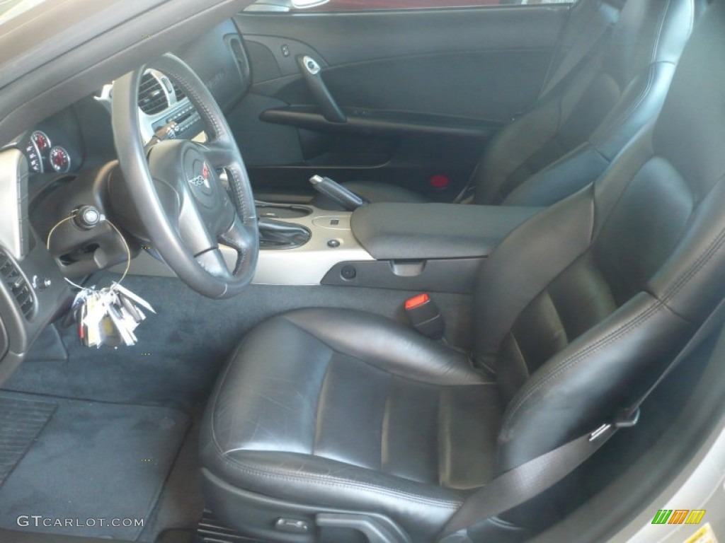 Ebony Interior 2005 Chevrolet Corvette Coupe Photo #51518374