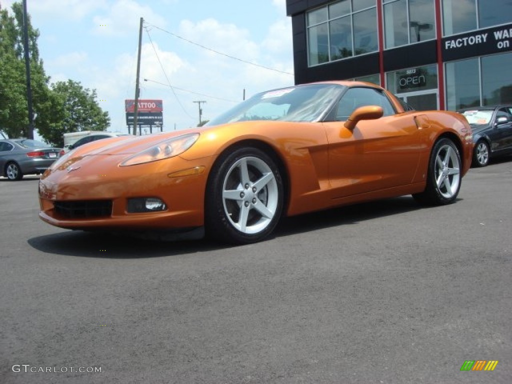 2007 Corvette Coupe - Atomic Orange Metallic / Ebony photo #2