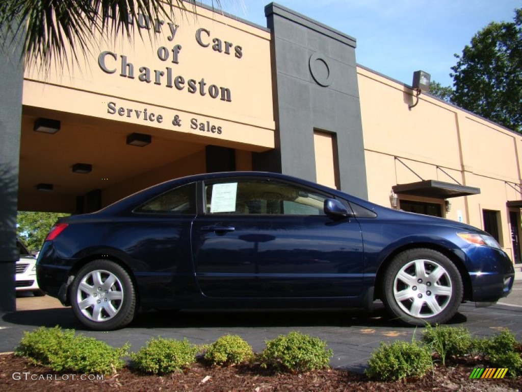2006 Civic LX Coupe - Royal Blue Pearl / Ivory photo #8