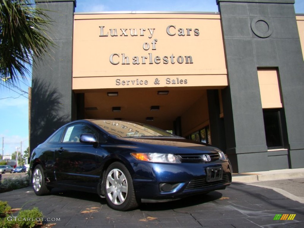 2006 Civic LX Coupe - Royal Blue Pearl / Ivory photo #27