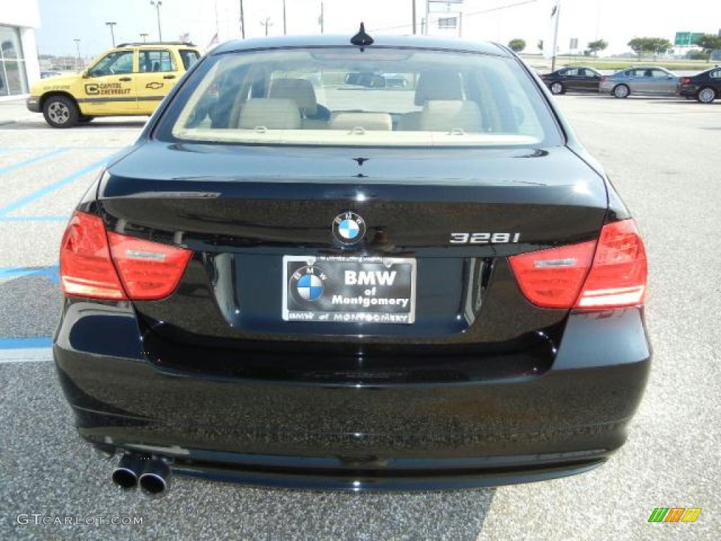 2010 3 Series 328i Sedan - Jet Black / Beige photo #5