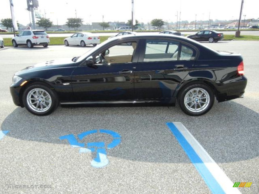 2010 3 Series 328i Sedan - Jet Black / Beige photo #7