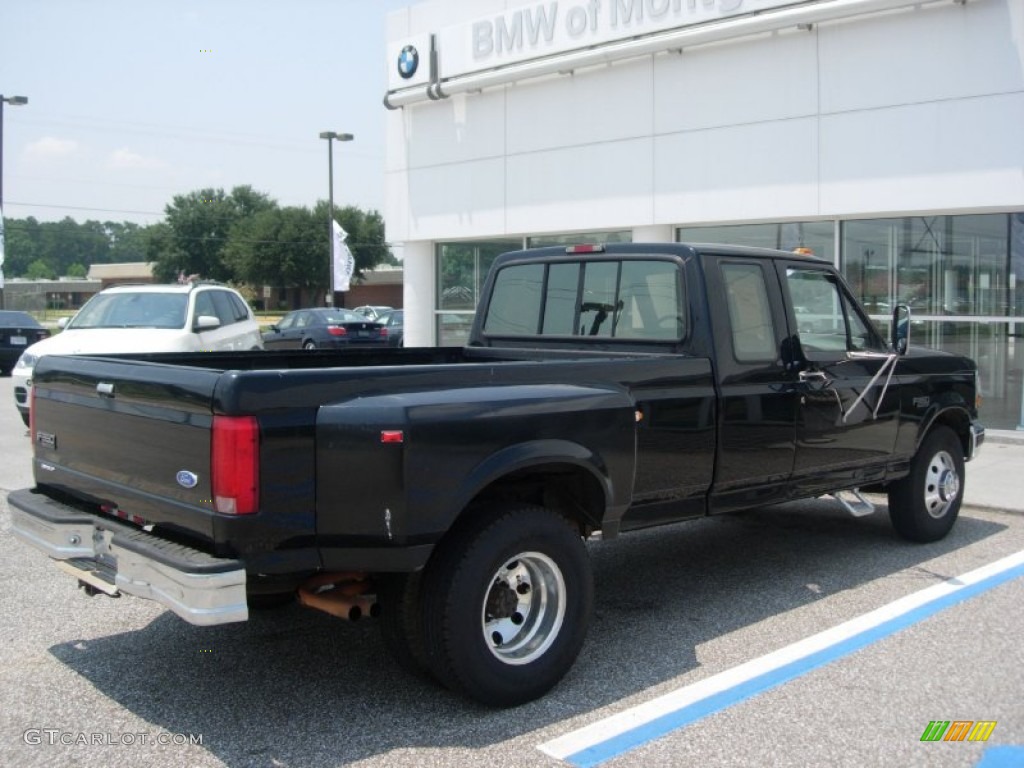 1997 F350 XLT Extended Cab Dually - Black / Opal Grey photo #3