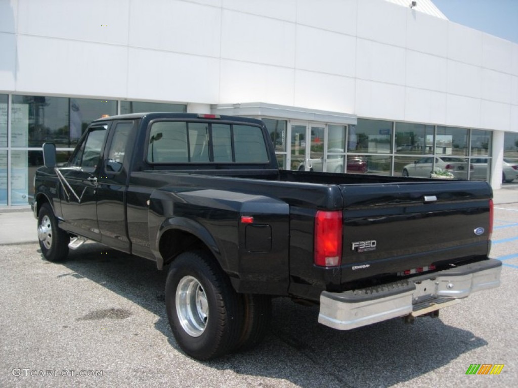 1997 F350 XLT Extended Cab Dually - Black / Opal Grey photo #4