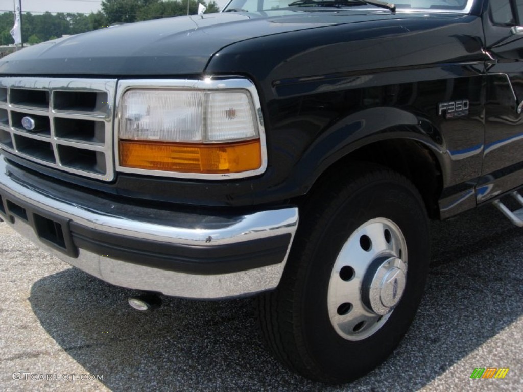 1997 F350 XLT Extended Cab Dually - Black / Opal Grey photo #8