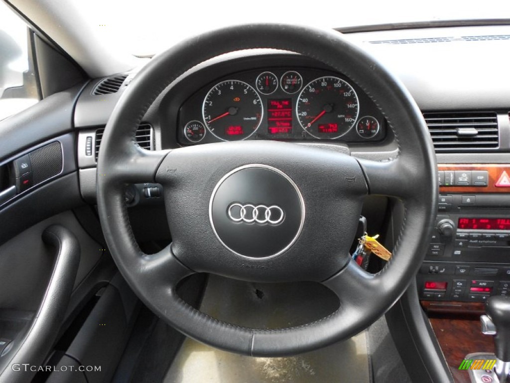 2002 Audi Allroad 2.7T quattro Platinum/Saber Black Steering Wheel Photo #51530755