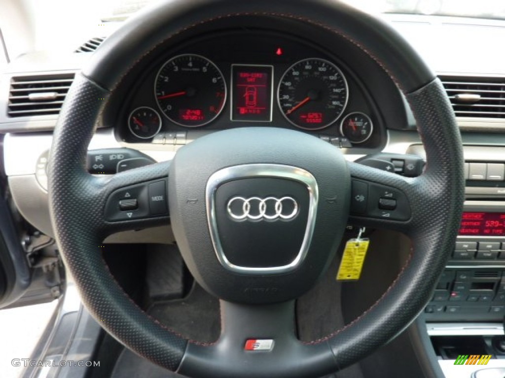 2008 Audi A4 2.0T quattro Sedan Black Steering Wheel Photo #51531811