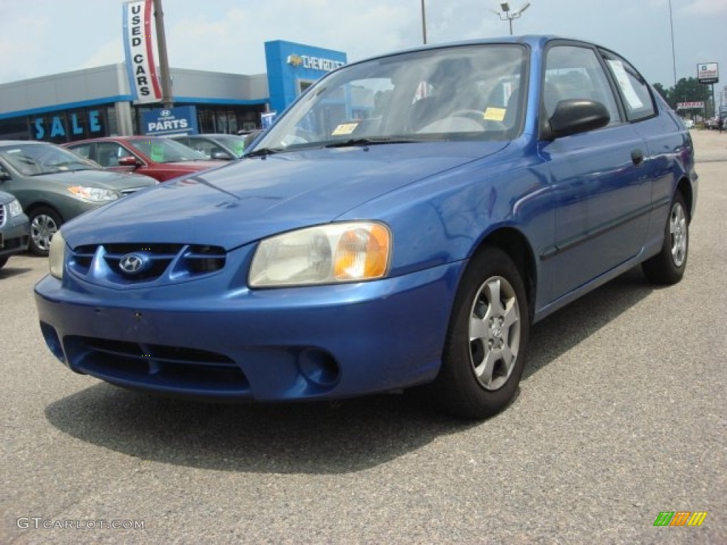 2000 Accent L Coupe - Coastal Blue Metallic / Gray photo #1