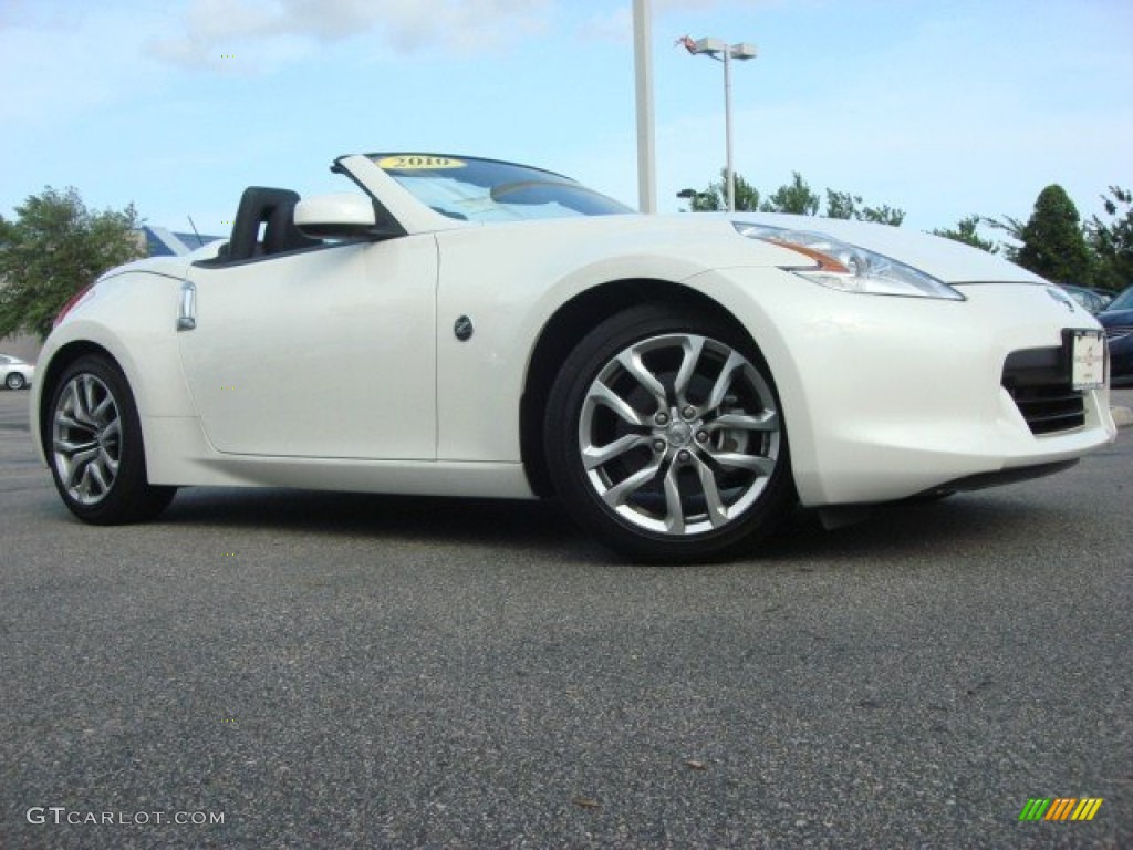 2010 370Z Touring Roadster - Pearl White / Gray Leather photo #2