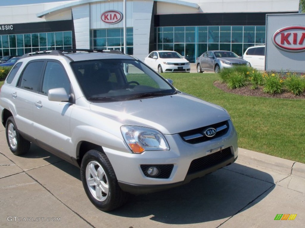 2009 Sportage EX V6 - Bright Silver / Black photo #1