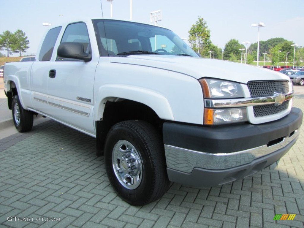 2004 Silverado 2500HD LS Extended Cab - Summit White / Dark Charcoal photo #7